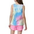 thumbnail image 3 of Beezizac 2-Piece Girls Sleepover Tie Dye Tank Top & Shorts Pajama, Size 6-18, 3 of 7