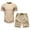 Khaki, variant on Aofany Mens Short Sets 2 Piece Outfits Fashion Summer Tracksuits Short Sleeve Pullover Shirt and Shorts Jogging Set