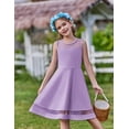 thumbnail image 4 of Arshiner Girls Elegant Dresses Sleeveless Round Neck A-line Party Dance Graduation Mesh Dress, 4 of 6
