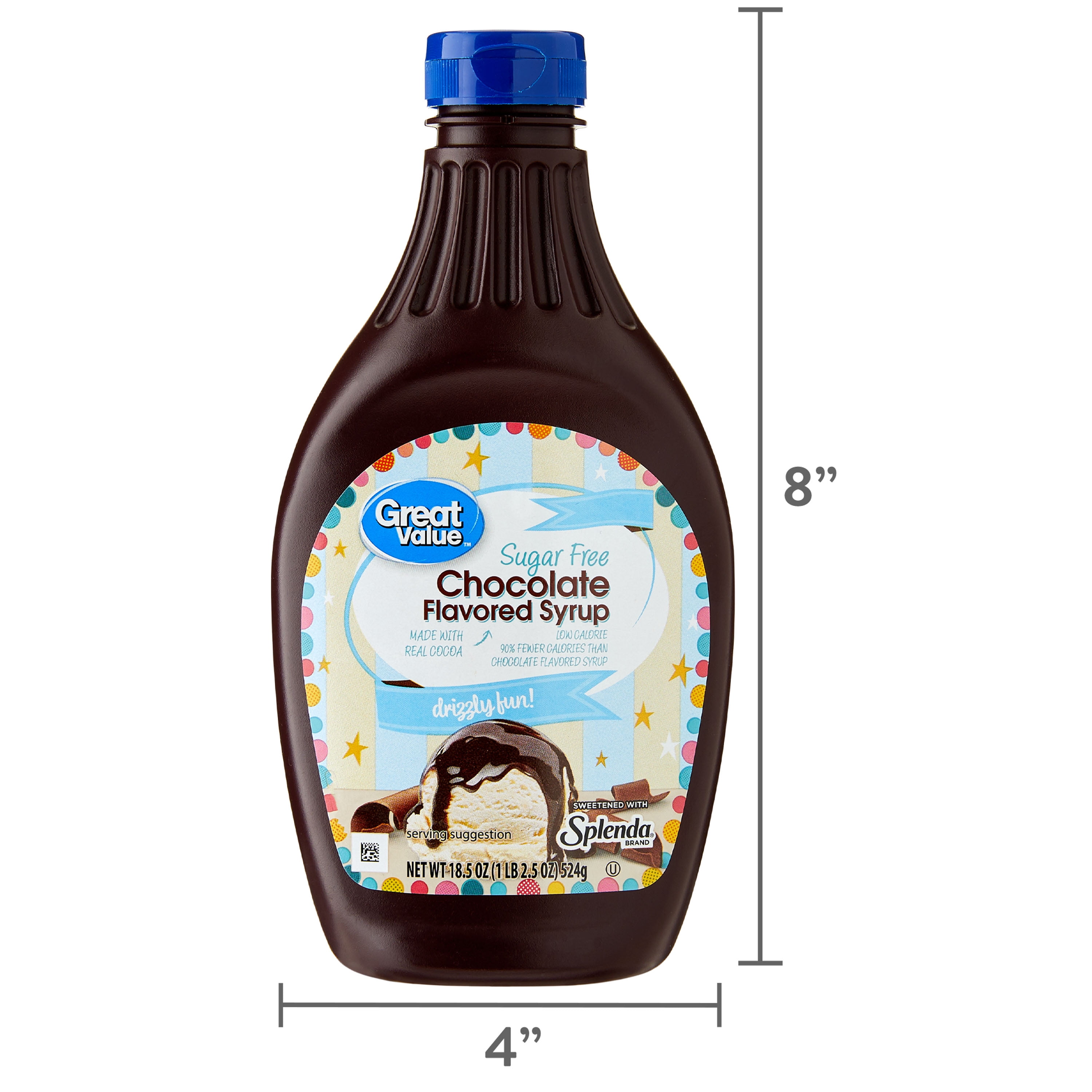 Great Value Sugar Free Chocolate Flavored Syrup, 18.5 oz