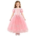thumbnail image 5 of HAWEE Princess Dress for Girl Pink Cosplay Halloween Costume Puff Sleeve Layerd Dresses, 5 of 7