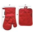 thumbnail image 6 of SharpChef Heat and Slip Resistant Silicone Oven Mitt and Pot Holder Set, Soft Cotton Lining, Waterproof, BPA-Free - Red, 6 of 6