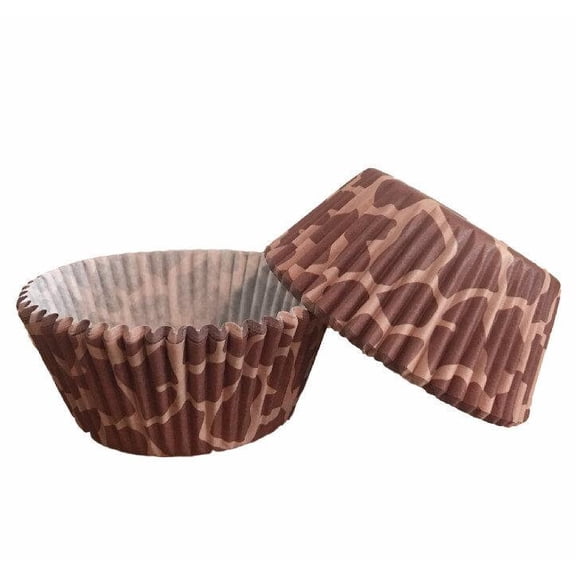 Giraffe Print Cupcake Liners (25pcs, Standard Size) Grease Resistant Cake Liners for Baking, Caking and Crafting by Bakell