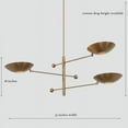 thumbnail image 2 of Italian Adjustable Counterweight Stilnovo Ceiling Lamp, Counterbalance 3 Shade Brass Chandelier, Mid Century Modern Light 1960s Inspired, 2 of 4