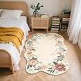 thumbnail image 2 of MeyJey Floral Washable Rugs, 4’x6’ Rug for Bedroom Ultra-Thin Soft Dining Room Rug, Non-Slip Living Room Rugs Stain Resistant Boho Rug Lightweight Low-Pile Throw Rug for ‎Office, 2 of 13