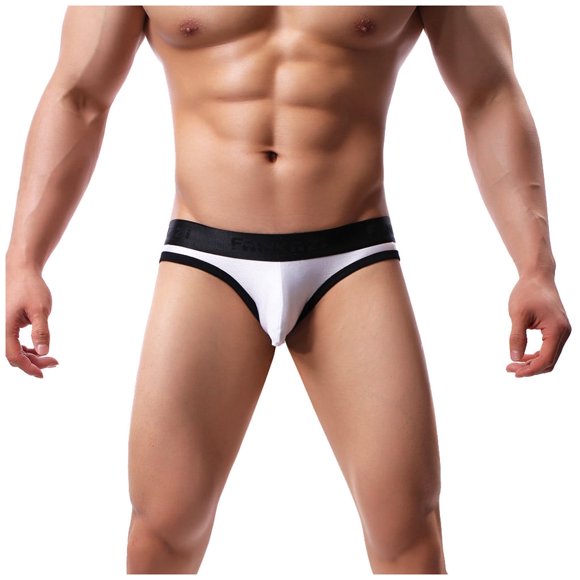 MSJUHEG Mens Underwear Boxers For Men New Fashion Men Briefs An Casual Pants Wire Drawing Soft Brief Underpants Mens Underwear Boxer Briefs White M