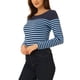 thumbnail image 4 of BLUSA CHIC para Mujeres INSPIRE a Rayas Color Block de Manga Larga Casual T-Shirt XL Azul Marino, 4 of 6