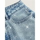 thumbnail image 4 of Pantalones vaqueros elásticos con diamantes de imitación for mujer, cintura alta, rectos, pierna ancha y brillantes, 2026, 4 of 7