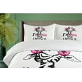 thumbnail image 4 of Ambesonne Giraffe Duvet Cover Sets, Funny Animal Fashion, 2-Queen, White Black and Pink, 4 of 7