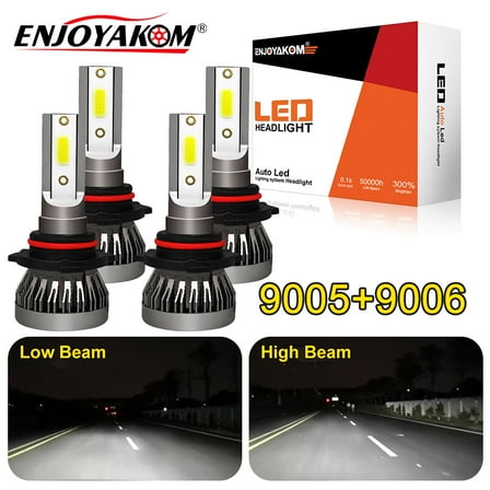 4x For Mazda Millenia 1995-2002 9005 9006 LED Headlight Bulbs HB3 HB4 High Low Beam Kit 6000K White