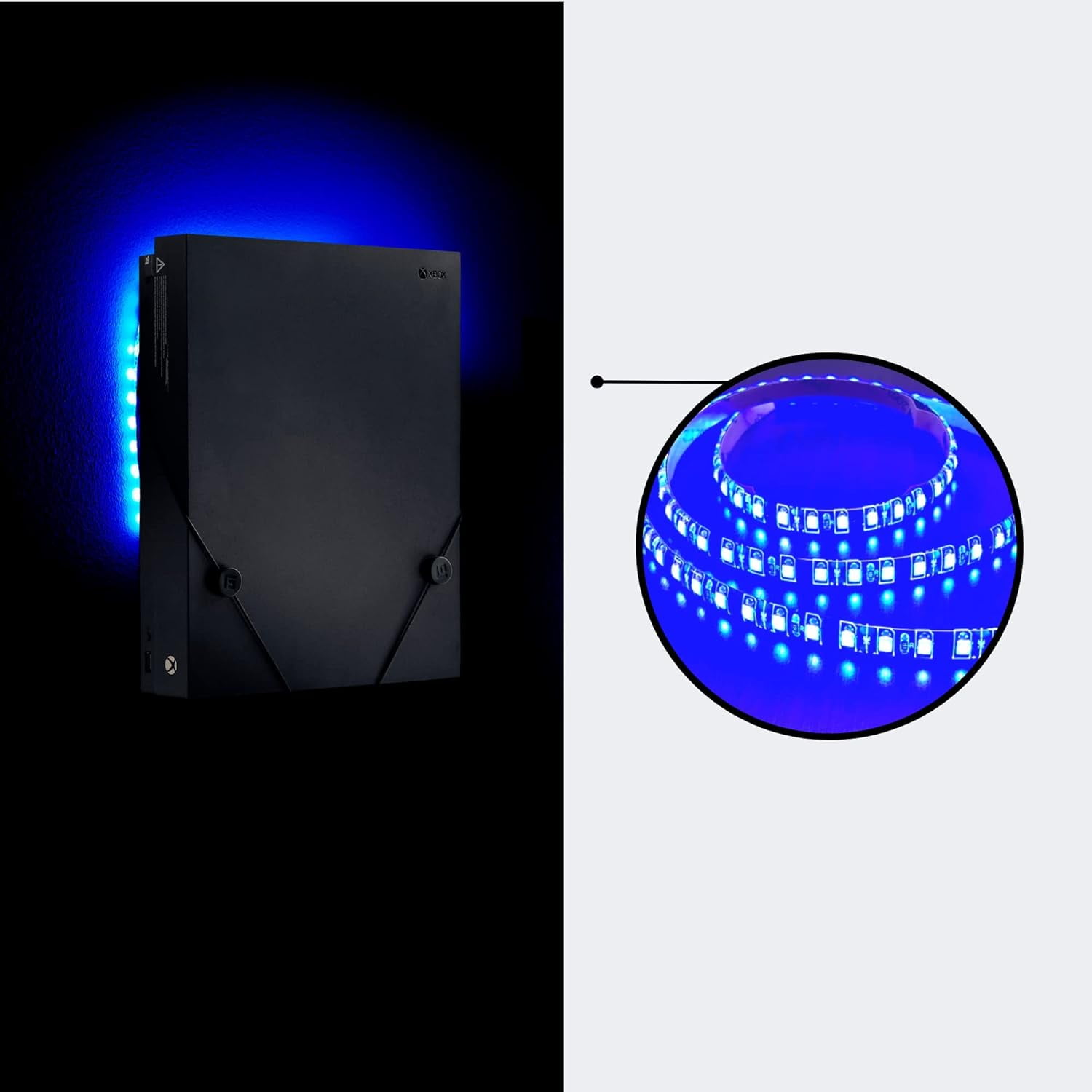 USB LED Light Strip by FLOATING GRIP - Mood Lighting Accent & Gamer Decor for Game Rooms - Fits on Playstation or Xbox - Adhesive Strips, Easy Installation & Removal (0.5 Meter, Blue) 0.5 Meter Blue