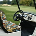 thumbnail image 4 of POLERO Vintage Hippie Floral Print Univesal Seat Covers for Golf Cart Ezgo Ordinary Seats, Breathable Cloth Fashion Appearance Golf Cart Accessories, No Need Detaching Armrests, 4 of 8