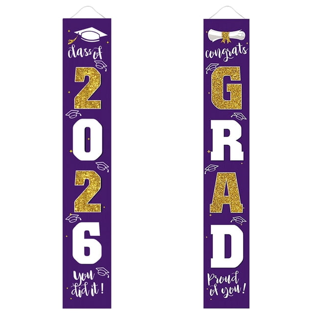 Graduation Decorations 2026 Porch Banner Congrats Grad Class Of 2026 Banner Graduation Banner Class Of 2026 For Any Schools Or Grades Party