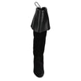 thumbnail image 3 of FSJ Women Knee-High Boots Comfortable Flats Almond Toe Stretchy Suede Fold Boots Cuff with Tassel Size 16 Black, 3 of 4