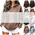 thumbnail image 3 of GEWSEY Women's Leopard Zip Up Hoodies Fall Y2K Graphic Hooded Sweatshirt Casual Oversized Warm Fleece Athletic Track Jacket Coat (Brown, XXL), 3 of 6