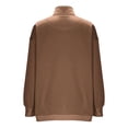 thumbnail image 3 of Kezqiaxn Sweatshirts for Women Fashion Button Long Sleeve Casual Athletic Tops with Pockets Oversized Sweatshirt Winter Clothes Coffee XL, 3 of 8