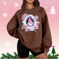 thumbnail image 2 of Feancey Merry Christmas Sweatshirt Women Novelty Gnome Printed Pullover Tops Drop Shoulder Long Sleeve Crewneck Sweatshirts Fashion Gift Ideas Coffee S, 2 of 6