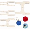 thumbnail image 1 of Kit de 4 piezas para hacer pompones de madera en 8 tamaños, herramienta en forma de H para hacer bolas de lana, ideal para manualidades con agujas y tejido de lana., 1 of 6
