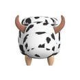 thumbnail image 3 of Picket House Furnishings Buttercup Cow Storage Stool in White and Black, 3 of 8