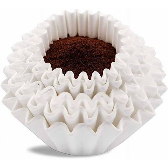 200 Count White Basket Coffee Filters – 8-12 Cup (7.875"x3.25") Disposable Paper for Drip Brewers