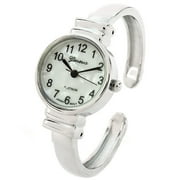 STC White Silver Metal Band Small Size Bangle Cuff Watch for Women