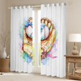 thumbnail image 2 of Erosebridal Watercolor Bow Baseball Black Out Curtains, Cute Sport Curtains Pack of 2 (42x63 Each) for Girls and Boys, 2 of 6
