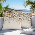 thumbnail image 3 of Throw Pillow Covers 20x20 Inch Set of 2, Orange Green Eucalyptus Leaves Waterproof Outdoor Pillow Covers, Fall Botanical Rustic Decorative Cushion Pillowcases for Couch, Sofa, Bed, Garden, Patio, 3 of 9