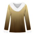 thumbnail image 4 of T-Shirt à Manches Longues pour Femmes Liquidation T-Shirt en Polyester pour Femmes T-Shirt de Noël en Peluche Col en Peluche Poignets en Peluche Dégradé T-Shirt à Manches Longues, 4 of 4