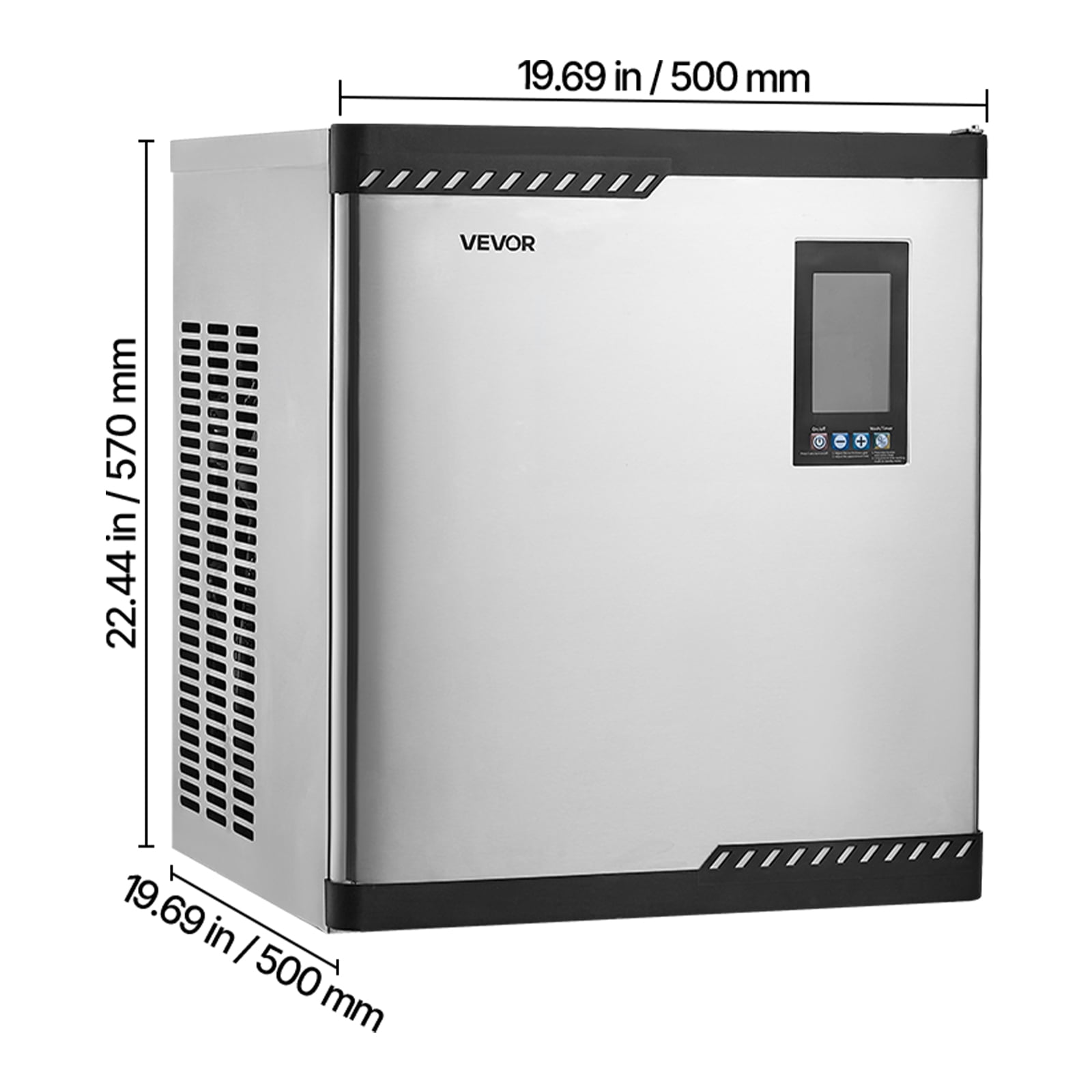 VEVOR Commercial Ice Maker Machine - Head, 300 Lbs/Day Stainless Steel Ice Machine with Scheduled Ice-Making, Self-Cleaning, Adjustable Thickness, Ideal for Restaurant Bar Cafe Hotel - Head Only
