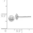 thumbnail image 3 of 14k White Gold 5mm Circle Stud Earrings Ball Button, 3 of 7