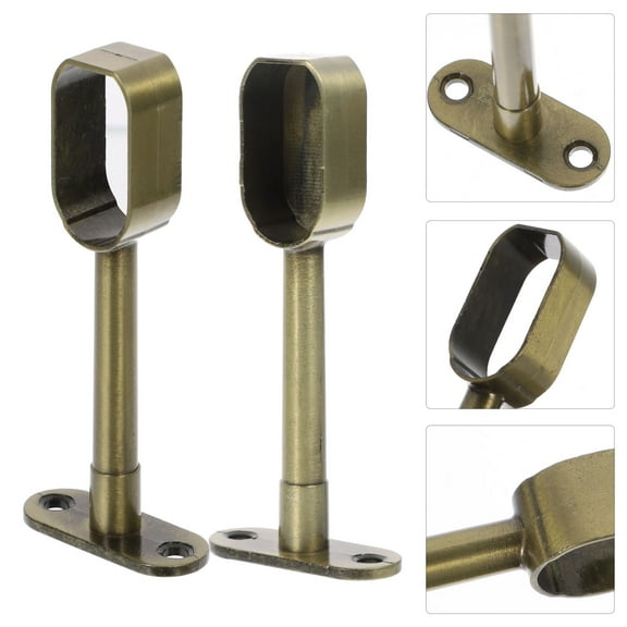 AURARMLET Curtain Pole Wall Brackets Closet Rod Bracket Antique 4Pcs 3.97X1.69X0.55In