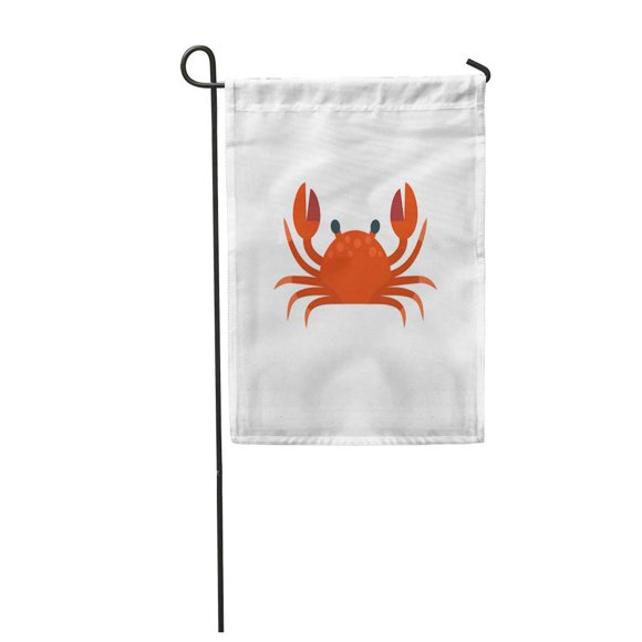 POGLIP Red of Cute Flat Crab Colorful Aquatic Arthropod Beast Garden Flag Decorative Flag House Banner 12x18 inch