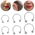 thumbnail image 2 of QQTDFG 1Pc Surgical Steel Internally Threaded Septum Ring Nose Ear Lip Piercing Jewelry-1.2*8mm, 2 of 9