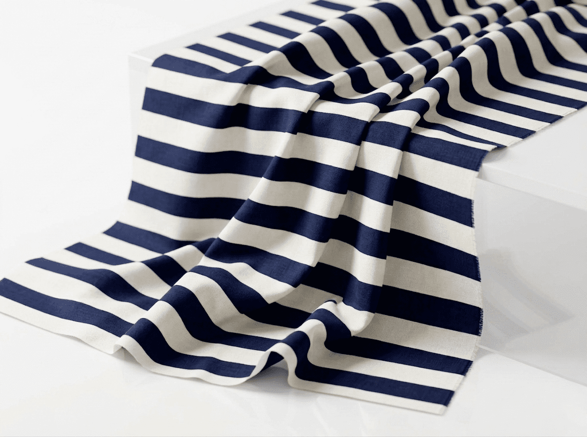 Sedona Designz 60" Wide Navy/White 1" Stripe Poly-Cotton Broadcloth Fabric 20 Yards – Lightweight Woven Fabric for Apparel, Crafts, Décor, Table Covers & Sewing Projects