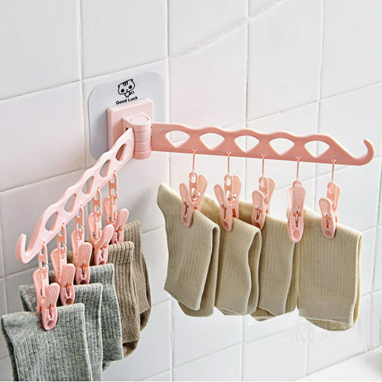 Space Saving Cascading Clothes Hangers, 4 Pack, Polypropylene, Heavy Duty,  White, Pink, Light Gray, Green