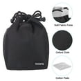 thumbnail image 3 of Unique Bargains Soft Drawstring Lens Case Lens Pouch Bag w Cotton Pad Black 150x100x210mm, 3 of 5