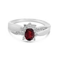 thumbnail image 6 of 14k White Gold Oval Garnet And Diamond Ring, 6 of 6