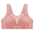 thumbnail image 2 of successthop Wireless Push up Bras for Women Mesh No Underwire Push up Bralettes Padded Wide Strap Corset Bra Full Coverage Crop Tank Top Cute Underwear Red L, 2 of 3