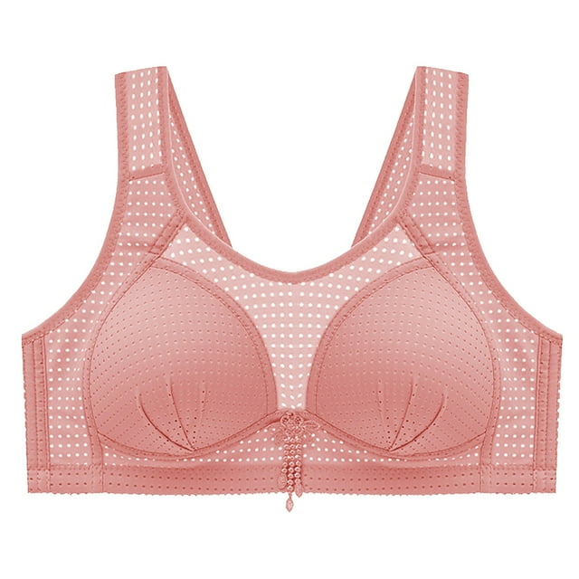 Mrat Sports Bra Plus Size Woman's 3pc Front Closure Bra Comfortable Lace Breathable Bra Underwear No Rims S-493 Wine S