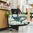 thumbnail image 6 of Shark Large Capacity Reusable Foldable Oxford Cloth Storage Bin Shopping Basket Shopping Bag Grocery Bags, 6 of 7