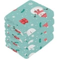 thumbnail image 4 of SKYSONIC Christmas Snowman Washcloths Set of 6, Highly Absorbent Soft Cotton Fingertip Towels for Bathroom, Kitchen, Gym, Spa, Home Decor, 12 x 12 Inch, 4 of 7