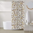 thumbnail image 6 of Shower Curtain, Hand drawn hourglass Waterproof Fabric Plastic Shower Curtain, Drying Fast Bathroom Curtain with 9 Buttonholes, Ruffle Shower Curtain 60x72in, 6 of 8