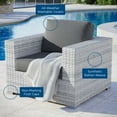 thumbnail image 4 of Lounge Chair Armchair, Rattan, Wicker, Grey Gray, Modern Contemporary Urban Design, Outdoor Patio Balcony Cafe Bistro Garden Furniture Hotel Hospitality, 4 of 8