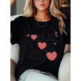 thumbnail image 1 of Women's Valentine's Day Love Print T-Shirt Fashion Short Sleeve Round-Neck Tops Summer, 1 of 7