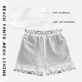 thumbnail image 5 of Mardi-gras Flowers on Grids Swim Trunks Board Shorts Beach Pants Bathing Bottoms XL, 5 of 8