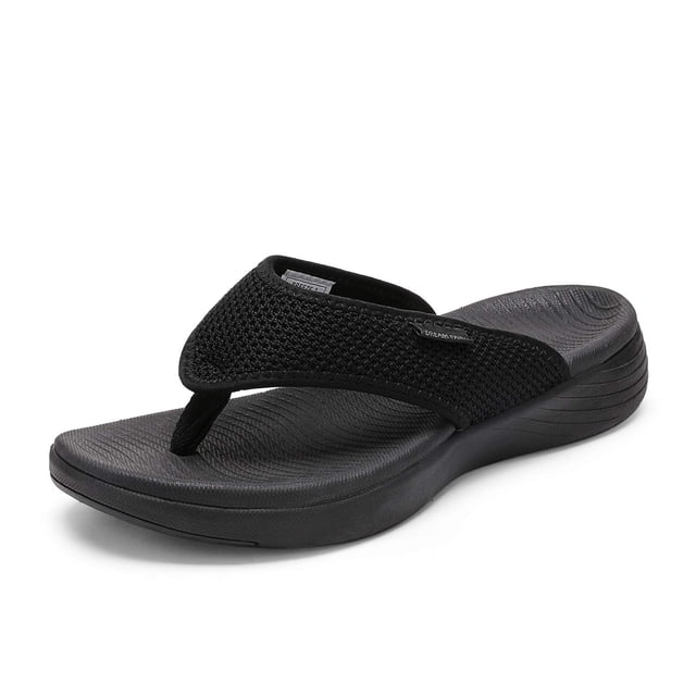 Sandalias tipo flip flop para mujer DREAM PAIRS negras con soporte para el arco, talla 10