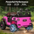 thumbnail image 4 of Outfunny 12V Kids Ride on Toys, 2 Seater Electric Ride on Truck Car for Big Kids with Remote, Bluetooth - Pink, 4 of 10