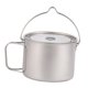 thumbnail image 2 of Olla de titanio para exteriores de 900 ml con tapa, olla colgante redonda de titanio, taza para exteriores para mochileros, pesca, hogar y, 2 of 9