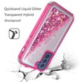 thumbnail image 4 of Bemz Shockproof [Liquid Glitter Quicksand] Impact Resistant Cover Designed for Galaxy S21 FE Case - Hot Pink, 4 of 4