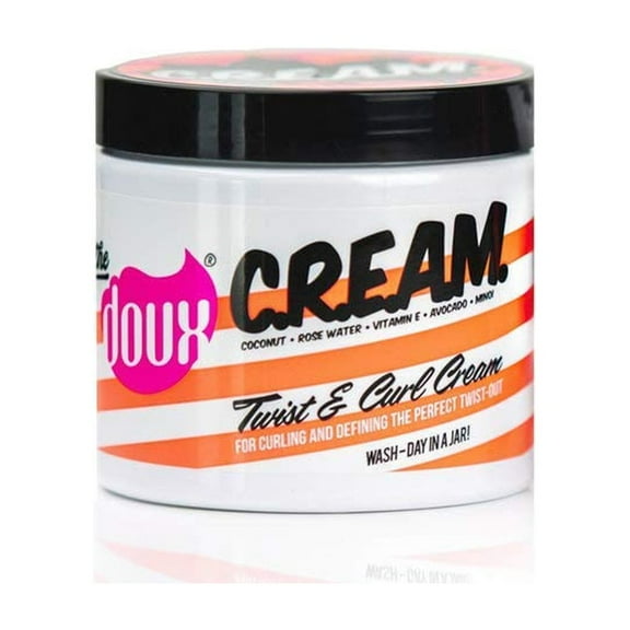 The Doux C.R.E.A.M. Coconut, Rose Water, Vitamin E, Avocado, Minoi Twist & Curl Style Cream, 16 OZ